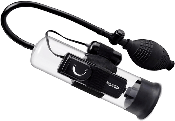 Penis boyutunu ve zevkini artırmak için vibratörlü vakum pompası